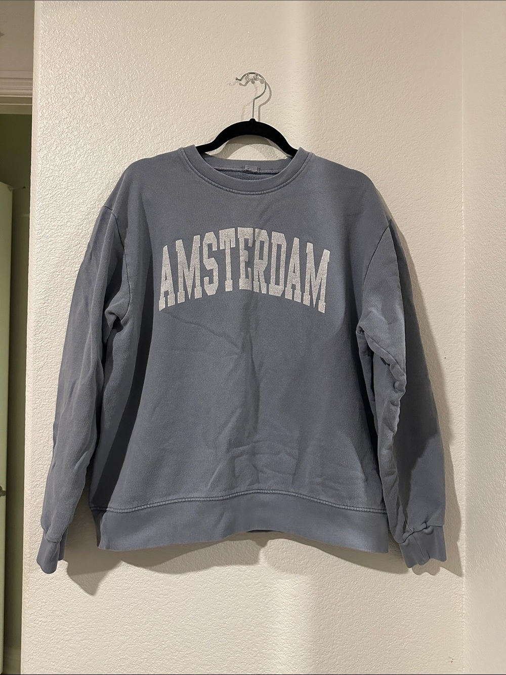 Brandy Melville Amsterdam Crewneck Sweater - Blue Gray